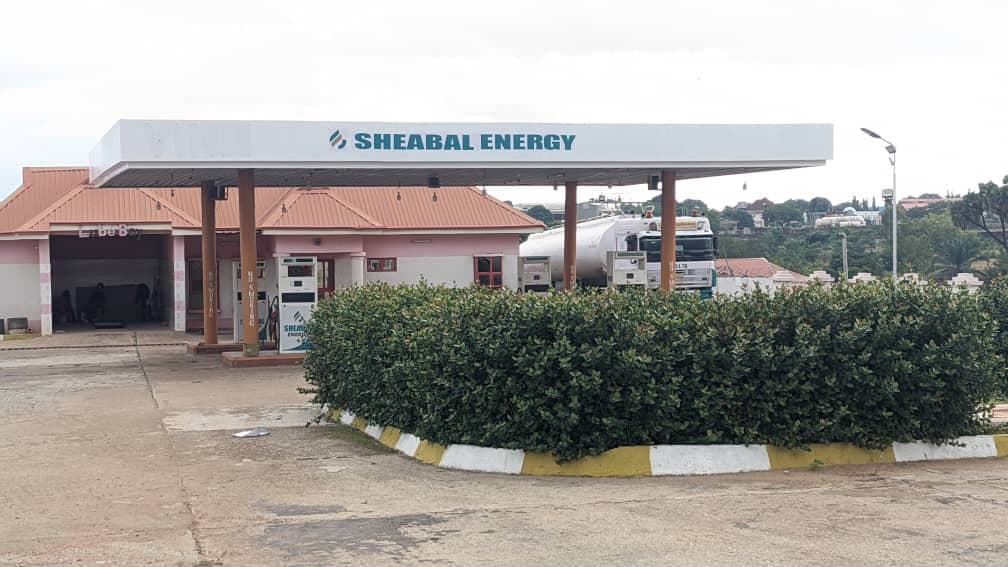 Fuel tanker parked beneath the SHEABAL Energy canopy